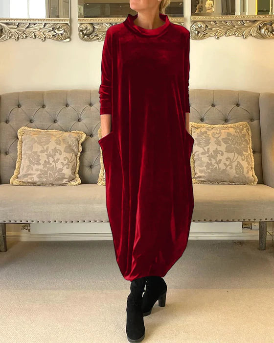 Velvet Midi Dress | Elegant & Cozy | Winter Chic