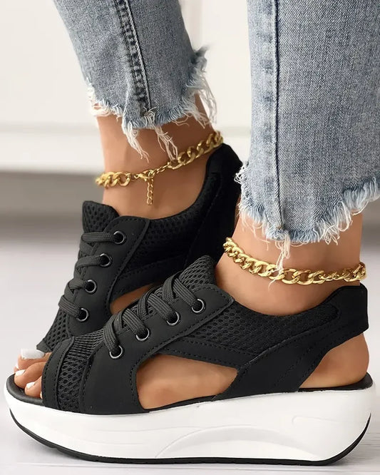 Open-Toe Platform Sneakers | Casual | Sporty and Stylish