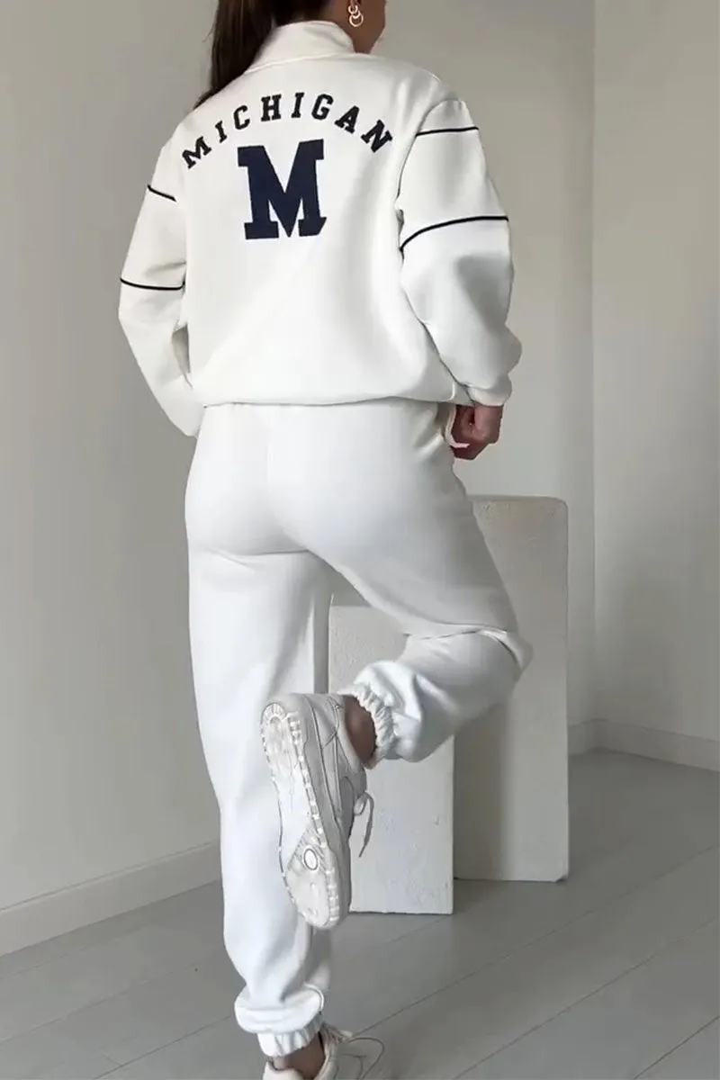 Zip-Up Tracksuit Set | Sporty & Stylish | Two-Piece Lounge Set