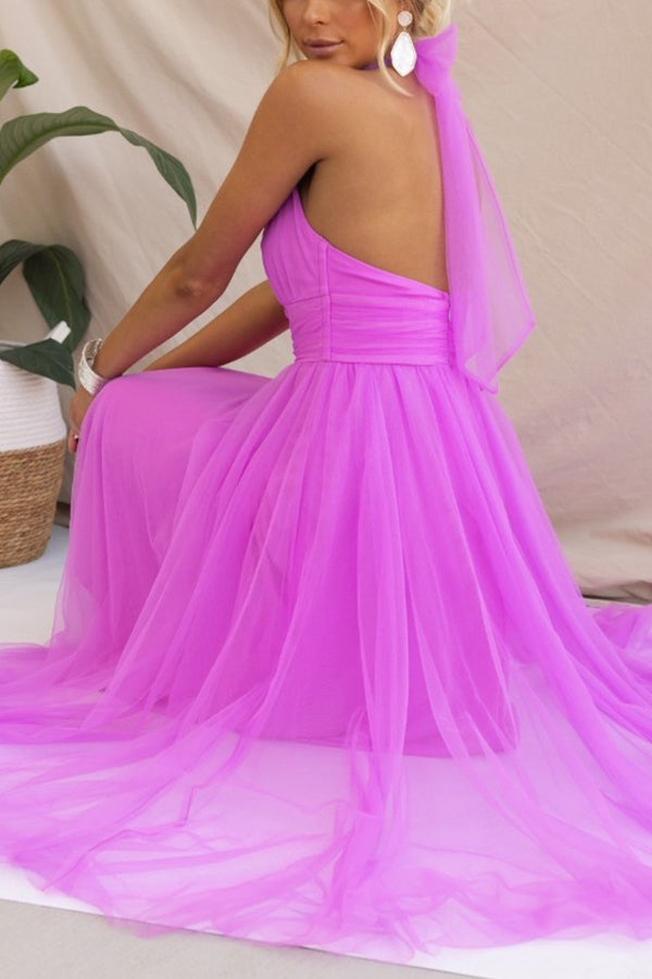 Halter Tulle Dress | Elegant & Flowy | Perfect for Special Occasions