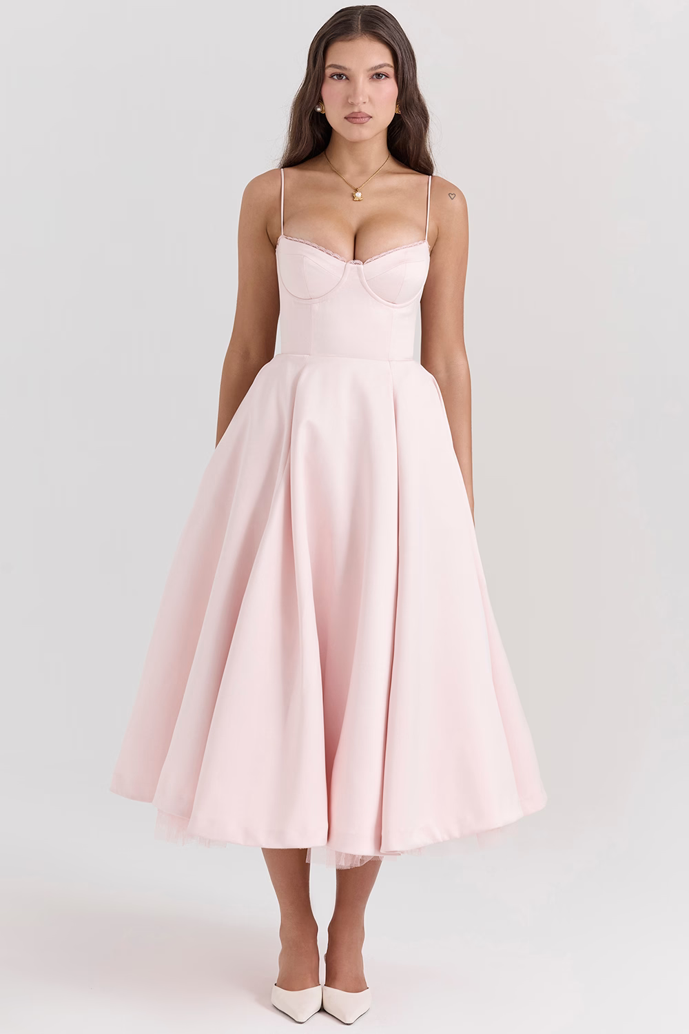 Elegant Corset Midi Dress | A-Line | Chic & Flattering