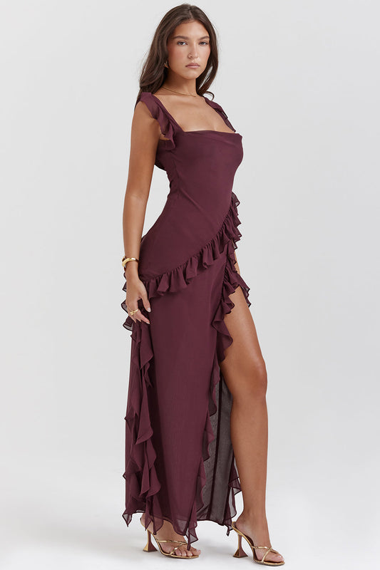 Ruffle Maxi Dress | Elegant & Chic | Evening Statement