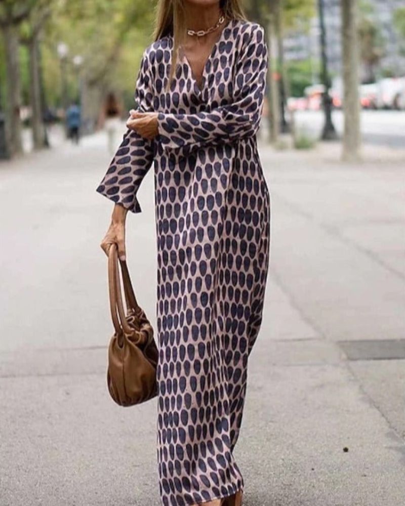 Geometric Print Maxi Dress | Flowy & Elegant | Effortless Chic