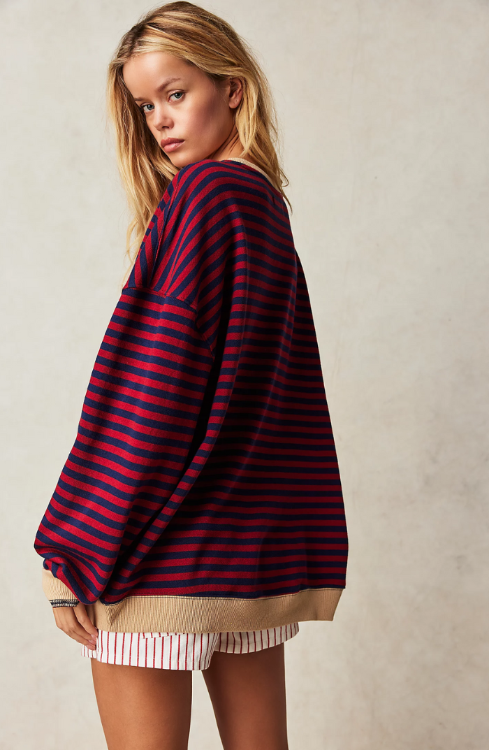 Oversized Striped Sweatshirt | Casual & Cozy | Relaxed Fit