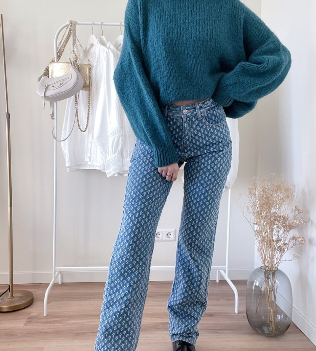 Printed Straight-Leg Jeans | Trendy & Comfortable | Perfect for Casual Chic