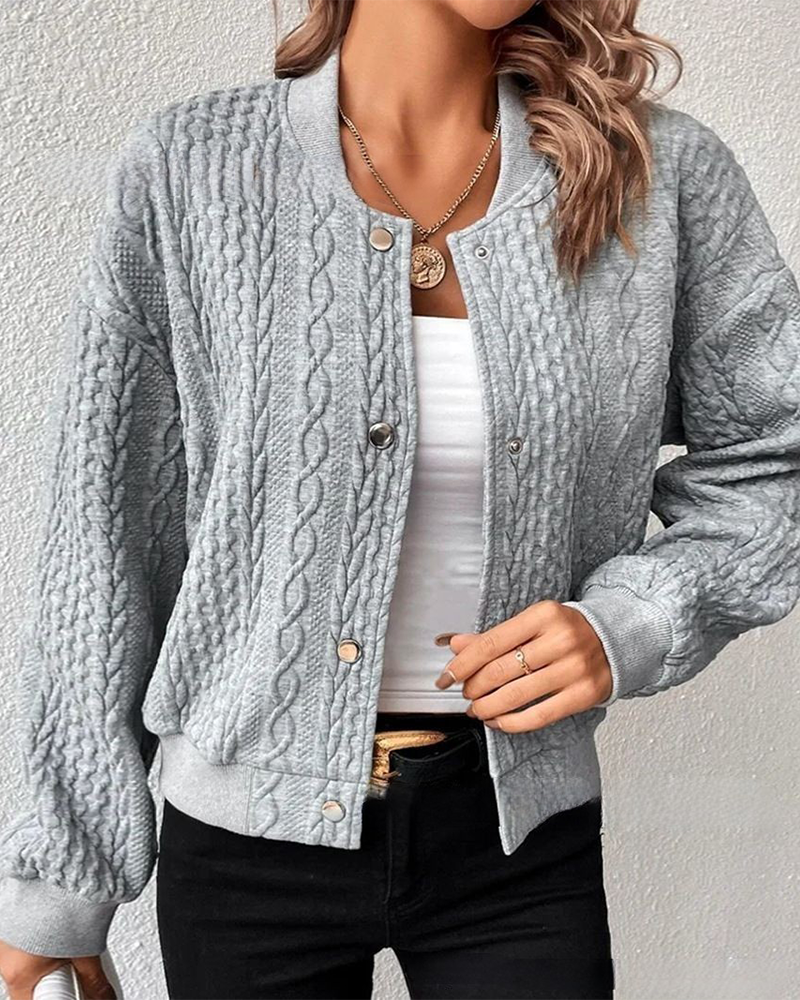 Cable Knit Bomber Jacket | Cozy & Stylish | Casual Chic