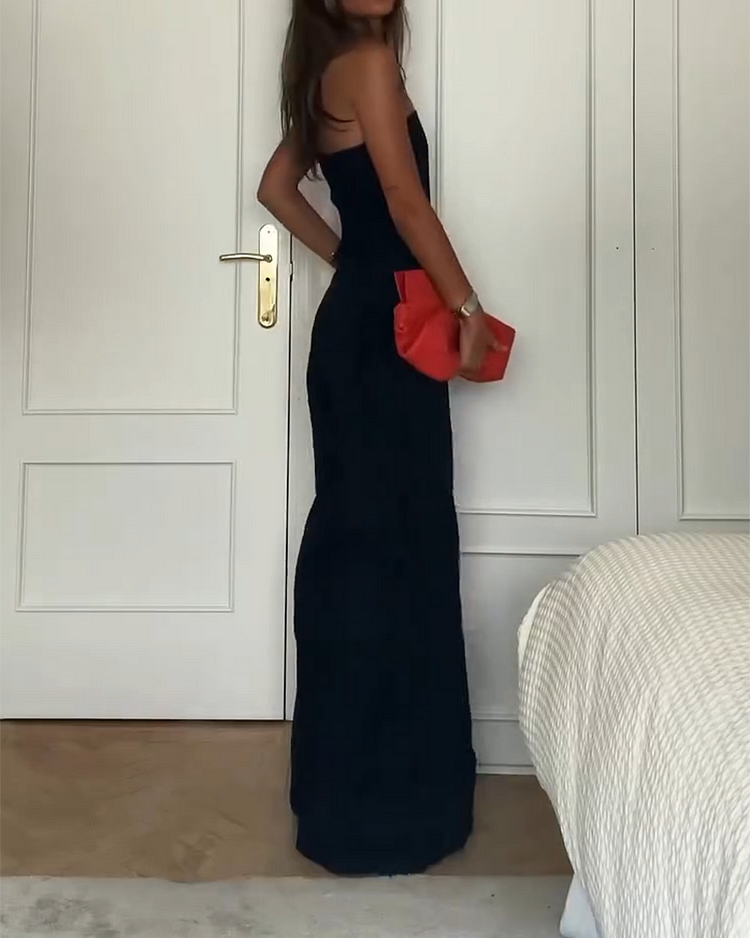 Strapless Wide-Leg Jumpsuit | Elegant & Chic | Evening Ready