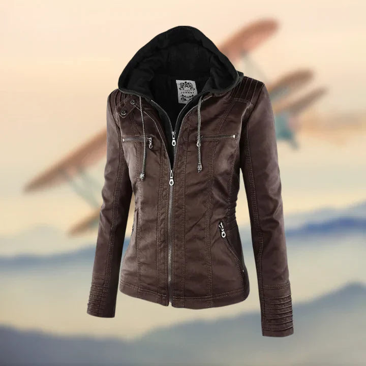 Hooded Leather-Look Jacket | Slim Fit | Stylish & Versatile