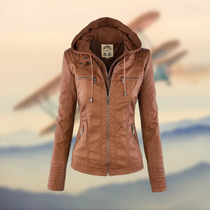 Hooded Leather-Look Jacket | Slim Fit | Stylish & Versatile