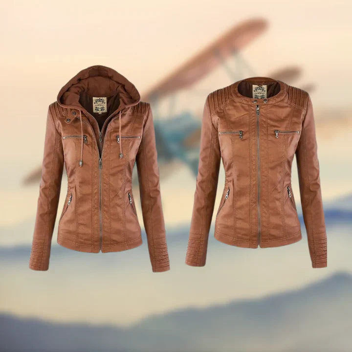 Hooded Leather-Look Jacket | Slim Fit | Stylish & Versatile