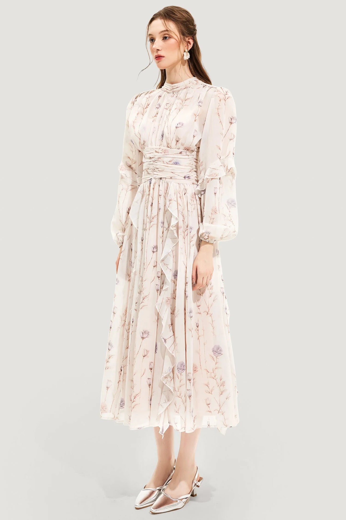 Elegant Floral Maxi Dress | Chiffon | Romantic & Flowy