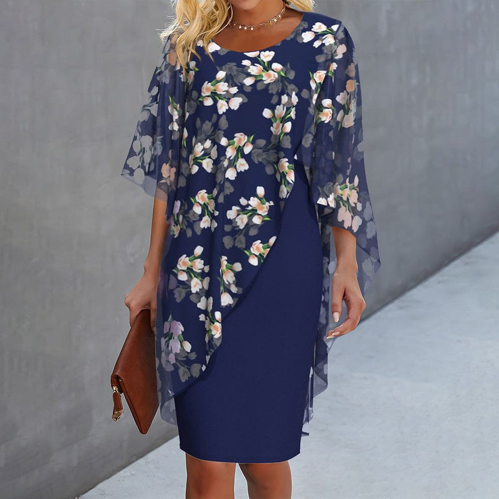 Elegant Floral Overlay Dress | Chic & Sophisticated | Perfect for Special Occasions