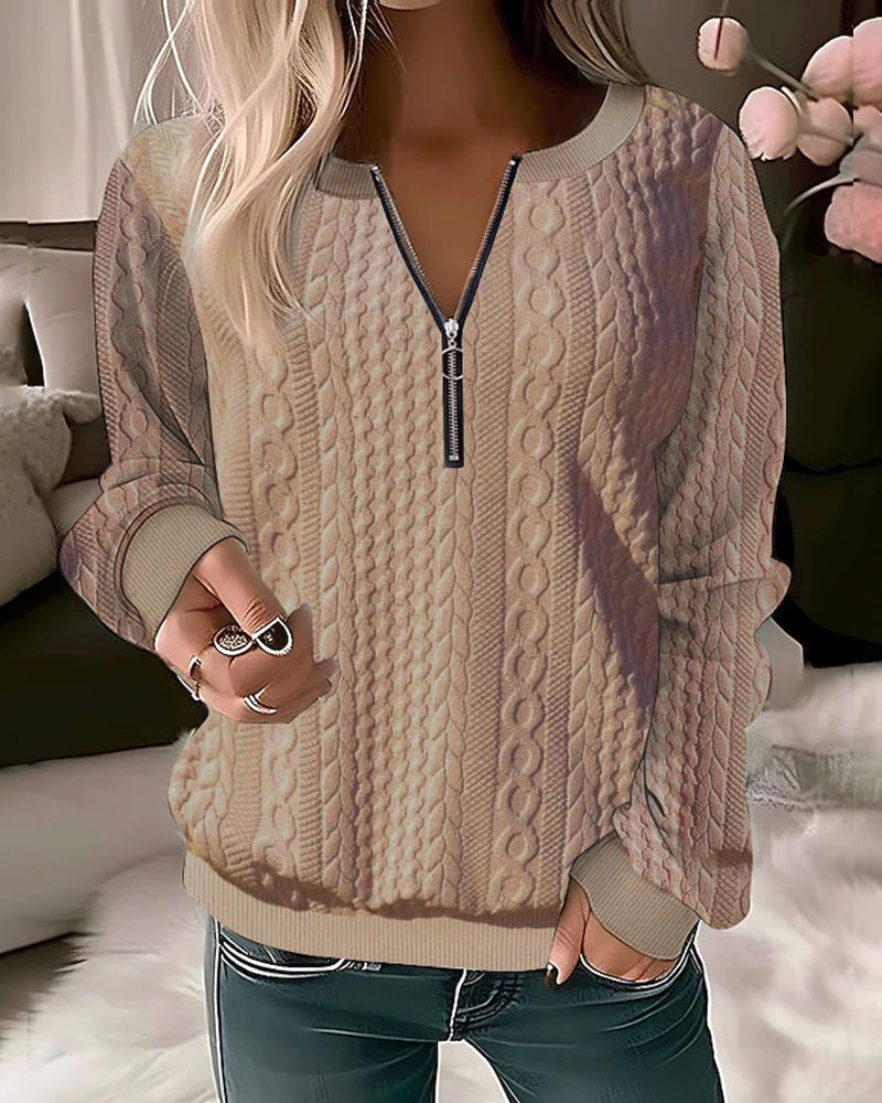 Cable-Knit Zip Sweater | Cozy & Stylish | Perfect for Layering