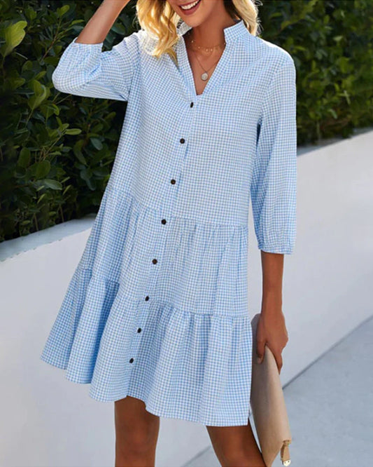 Gingham Button-Down Dress | Casual Chic | Lightweight & Breezy