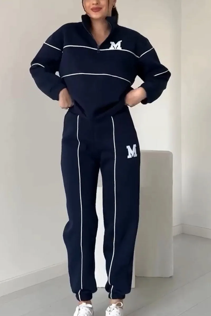 Zip-Up Tracksuit Set | Sporty & Stylish | Two-Piece Lounge Set