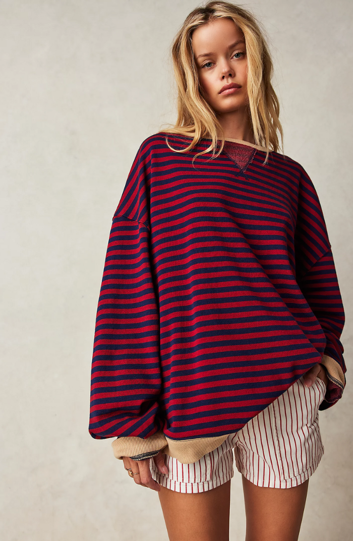 Oversized Striped Sweatshirt | Casual & Cozy | Relaxed Fit