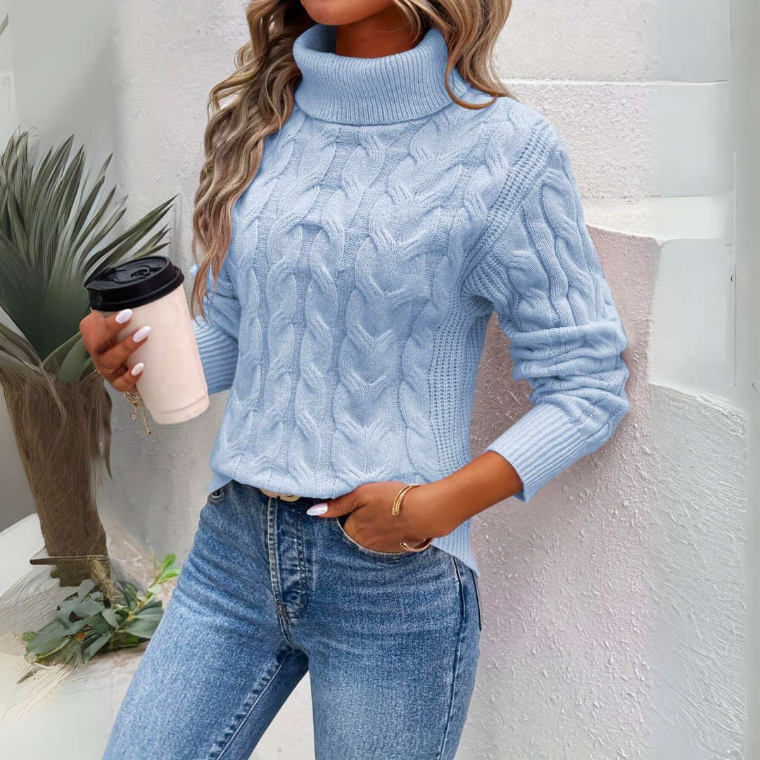 Cable-Knit Turtleneck Sweater | Cozy & Stylish | Perfect for Chilly Days