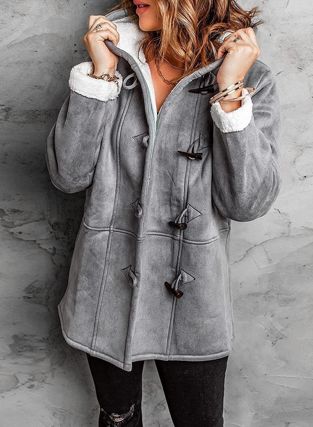 Sherpa-Lined Faux Suede Coat | Warm & Stylish | Hooded Winter Jacket