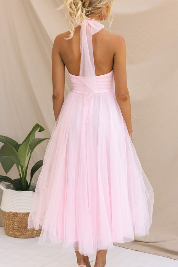 Halter Tulle Dress | Elegant & Flowy | Perfect for Special Occasions