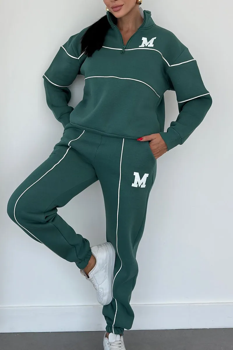 Zip-Up Tracksuit Set | Sporty & Stylish | Two-Piece Lounge Set