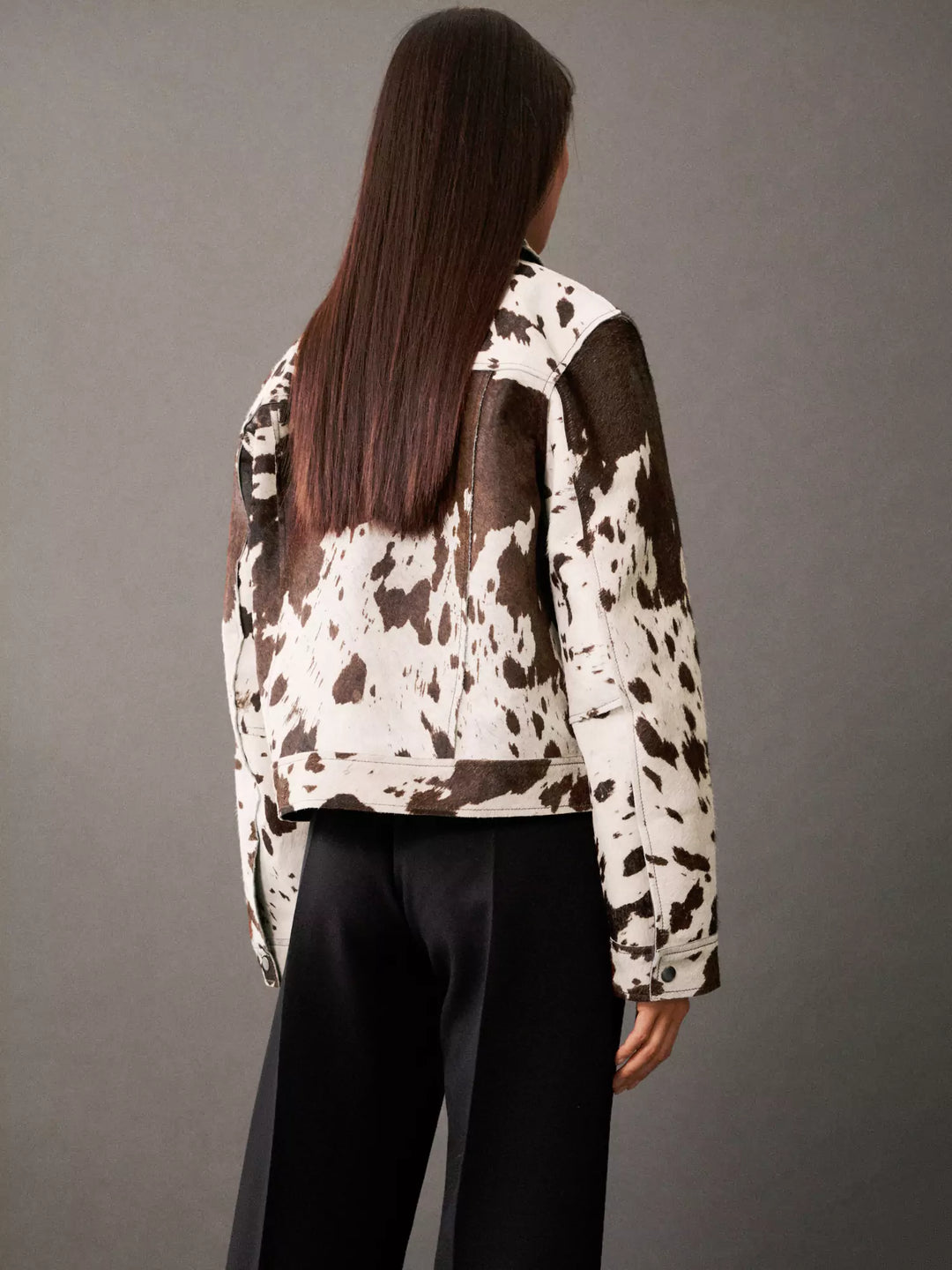 Faux Fur Cow Print Jacket | Western-Inspired | Trendy & Bold