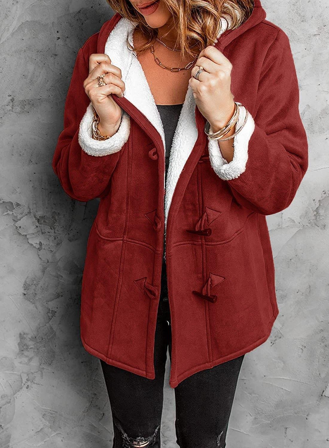 Sherpa-Lined Faux Suede Coat | Warm & Stylish | Hooded Winter Jacket