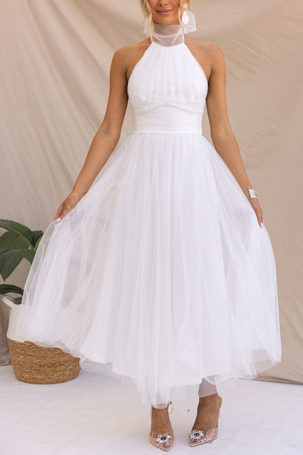 Halter Tulle Dress | Elegant & Flowy | Perfect for Special Occasions