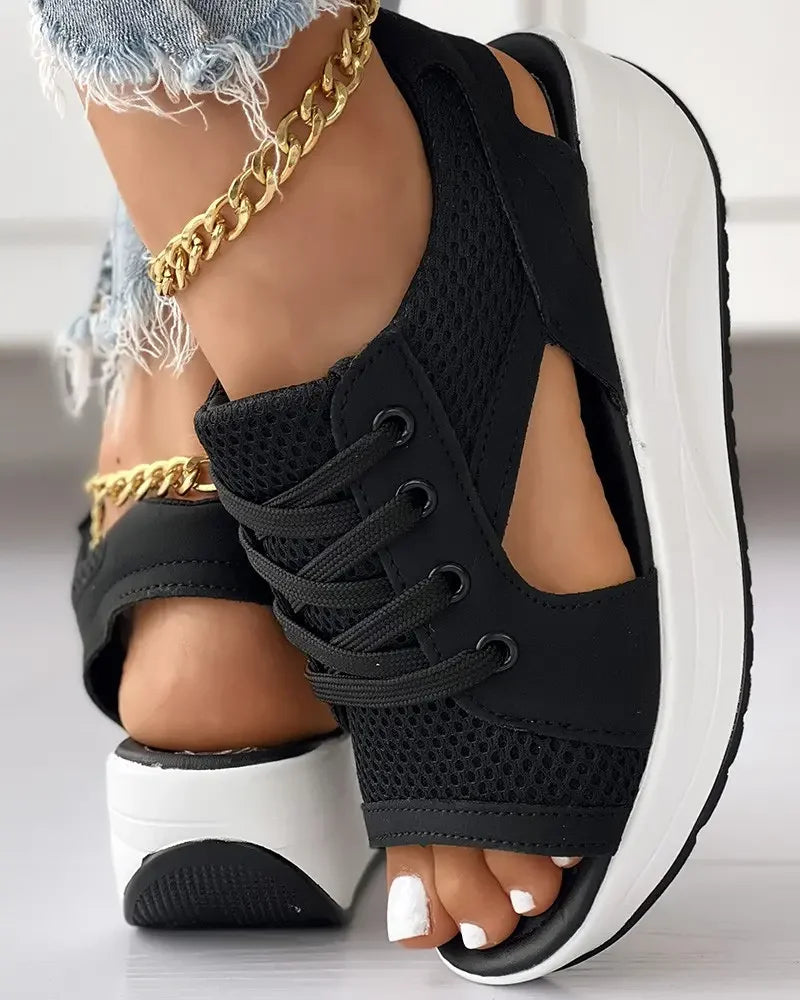 Open-Toe Platform Sneakers | Casual | Sporty and Stylish