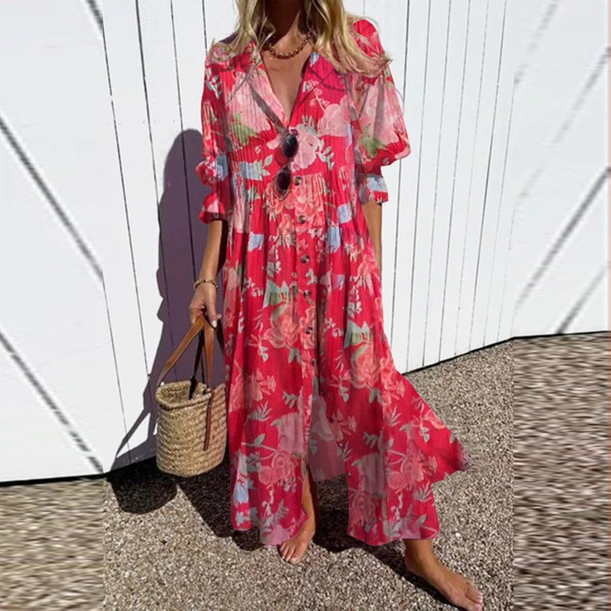 Floral Maxi Shirt Dress | Vibrant | Breezy & Stylish