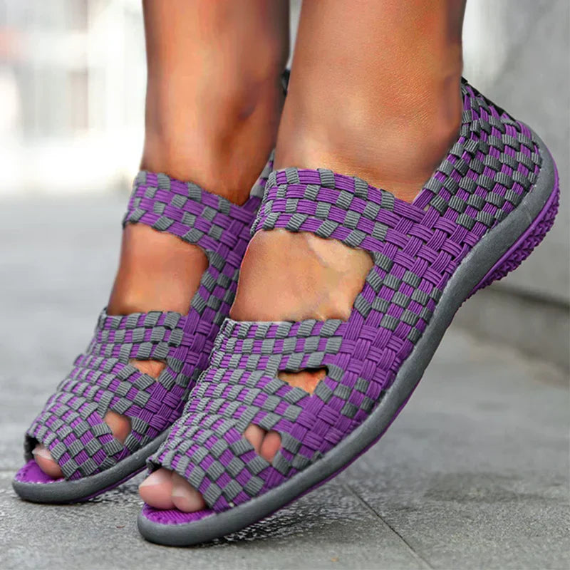 Woven Elastic Sandals | Colorful & Comfortable | Flexible Fit