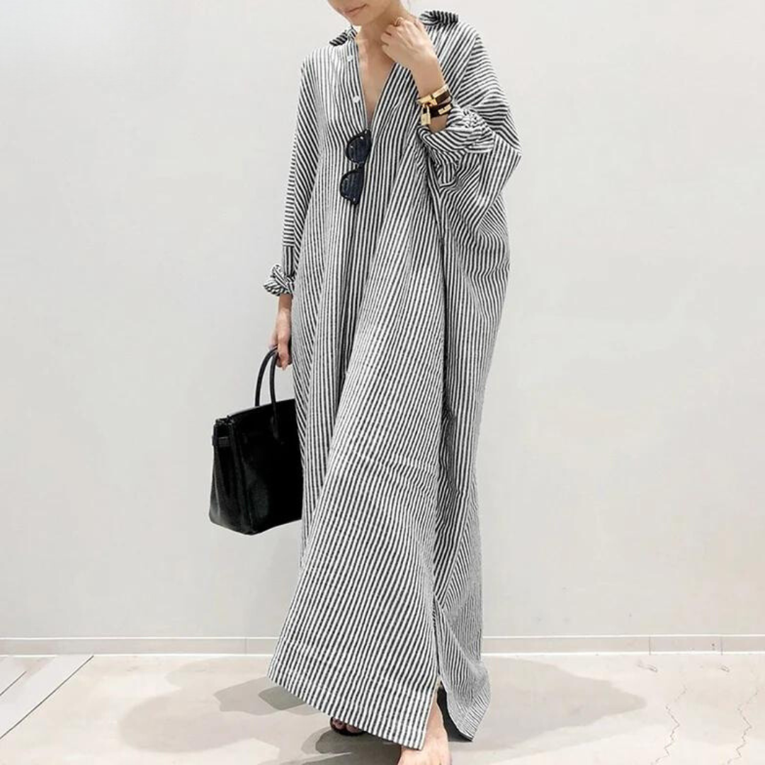 Oversized Striped Maxi Dress | Relaxed Fit | Effortless Style