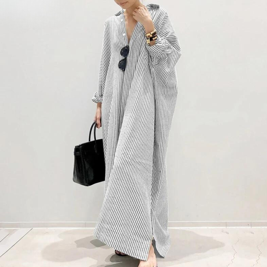 Oversized Striped Maxi Dress | Relaxed Fit | Effortless Style