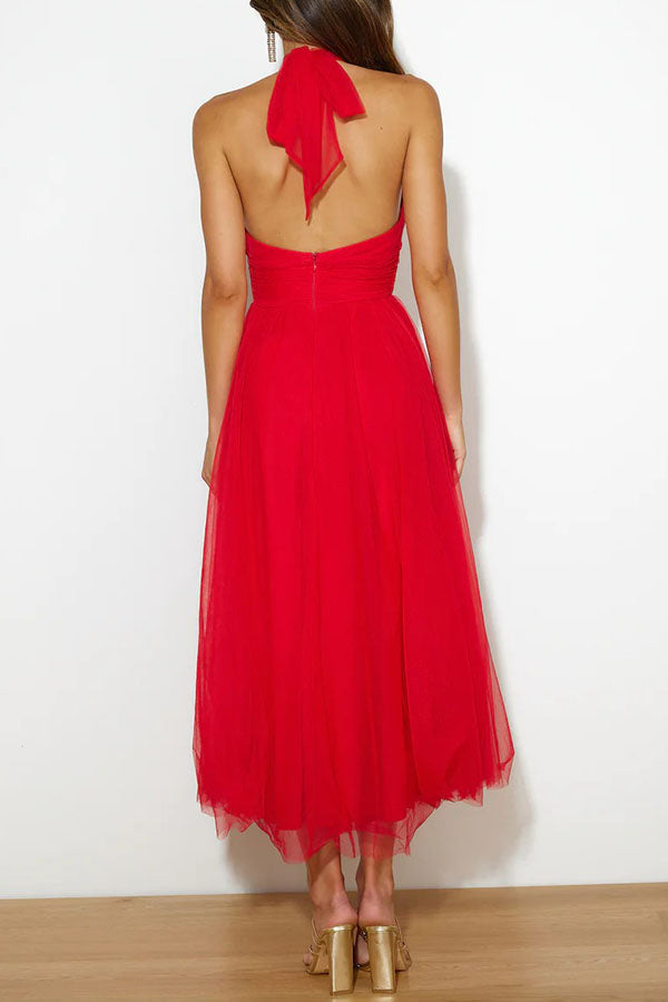 Halter Tulle Dress | Elegant & Flowy | Perfect for Special Occasions