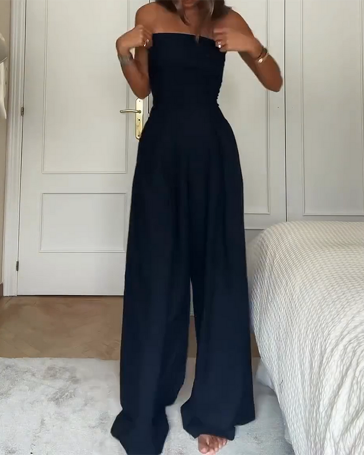 Strapless Wide-Leg Jumpsuit | Elegant & Chic | Evening Ready