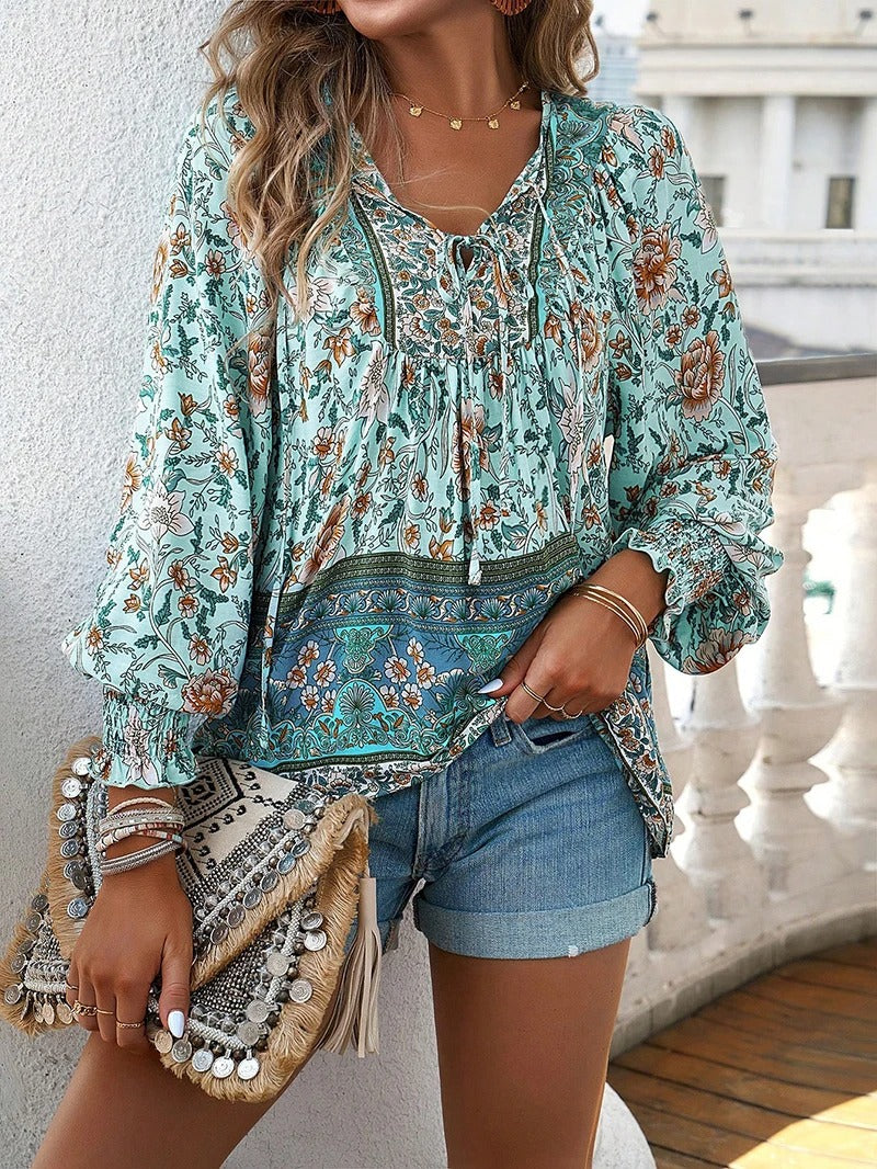 Bohemian Floral Blouse | Lightweight | Feminine & Chic