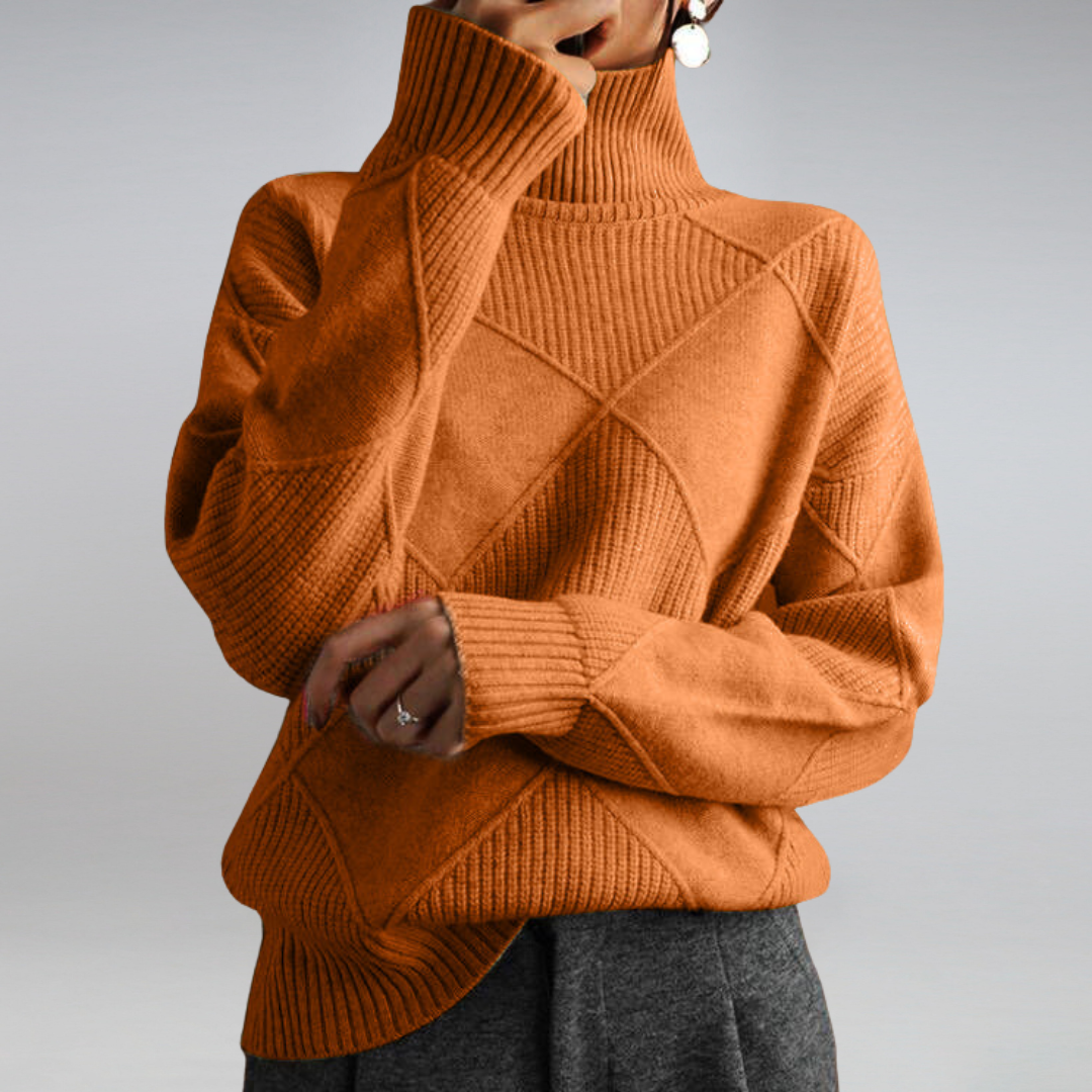 Knit Sweater | Textured Diamond Pattern | Cozy & Stylish