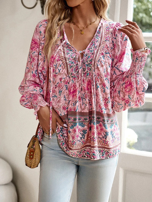 Bohemian Floral Blouse | Lightweight | Feminine & Chic