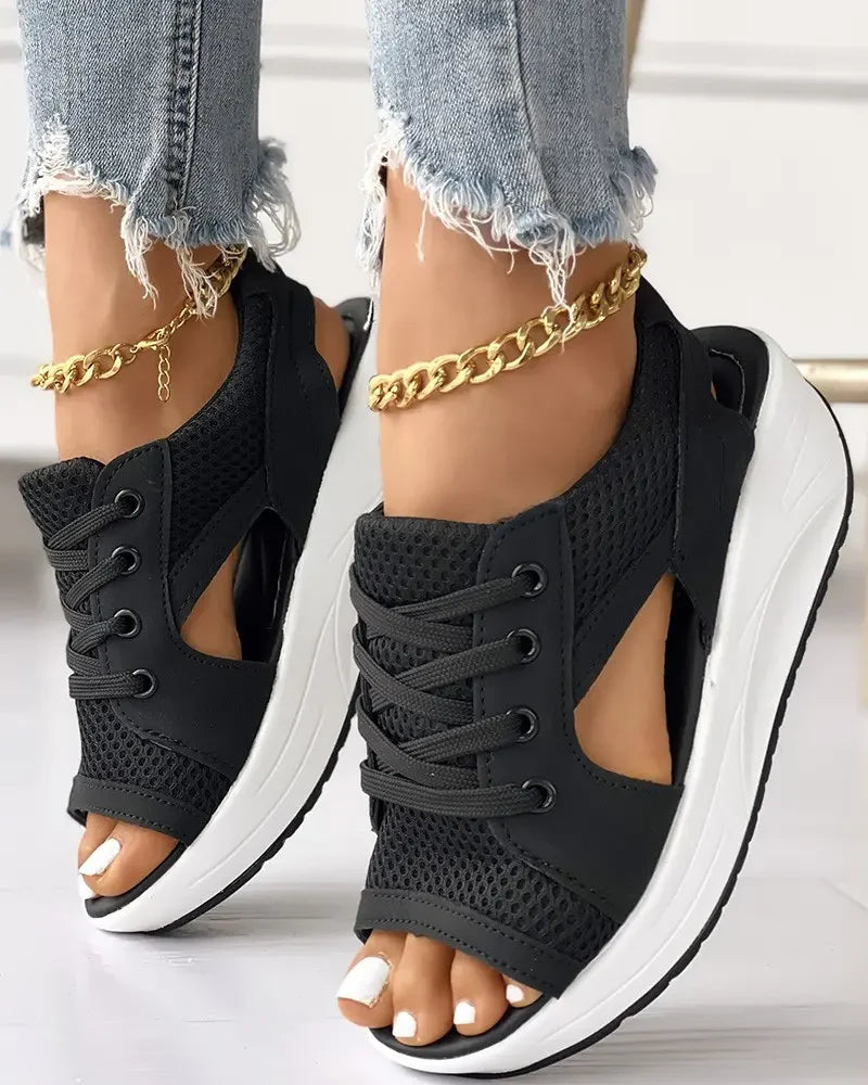 Open-Toe Platform Sneakers | Casual | Sporty and Stylish