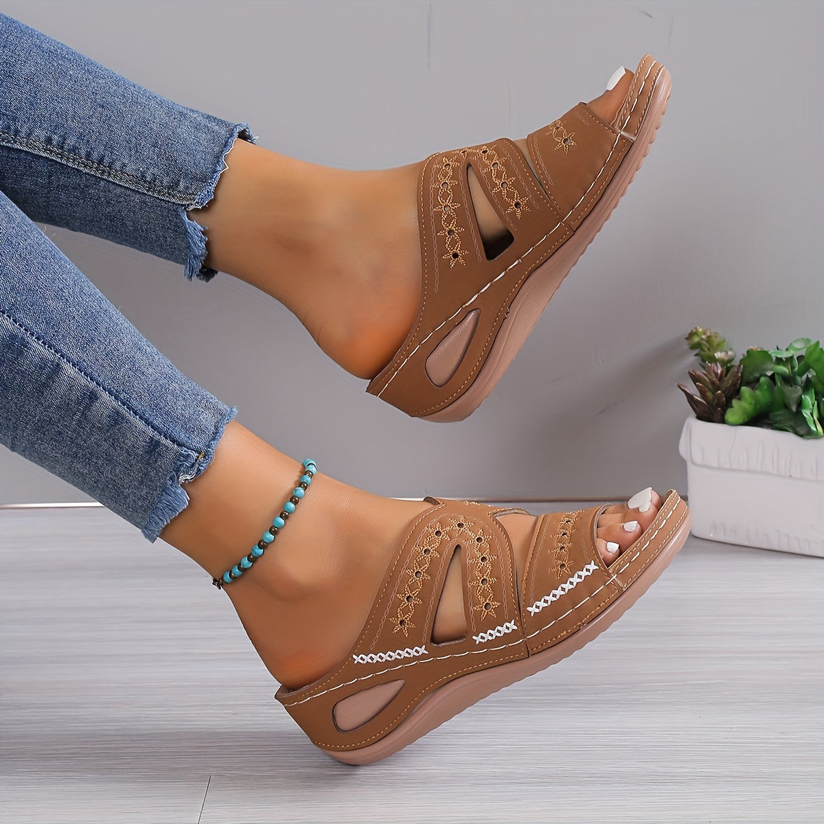 Embroidered Wedge Sandals | Summer | Stylish and Comfortable