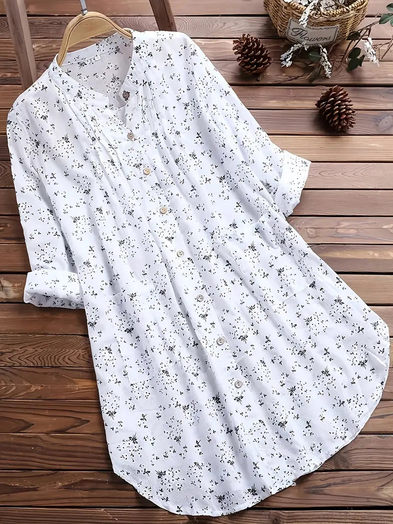 Floral Button-Up Tunic | Casual | Light and Breezy