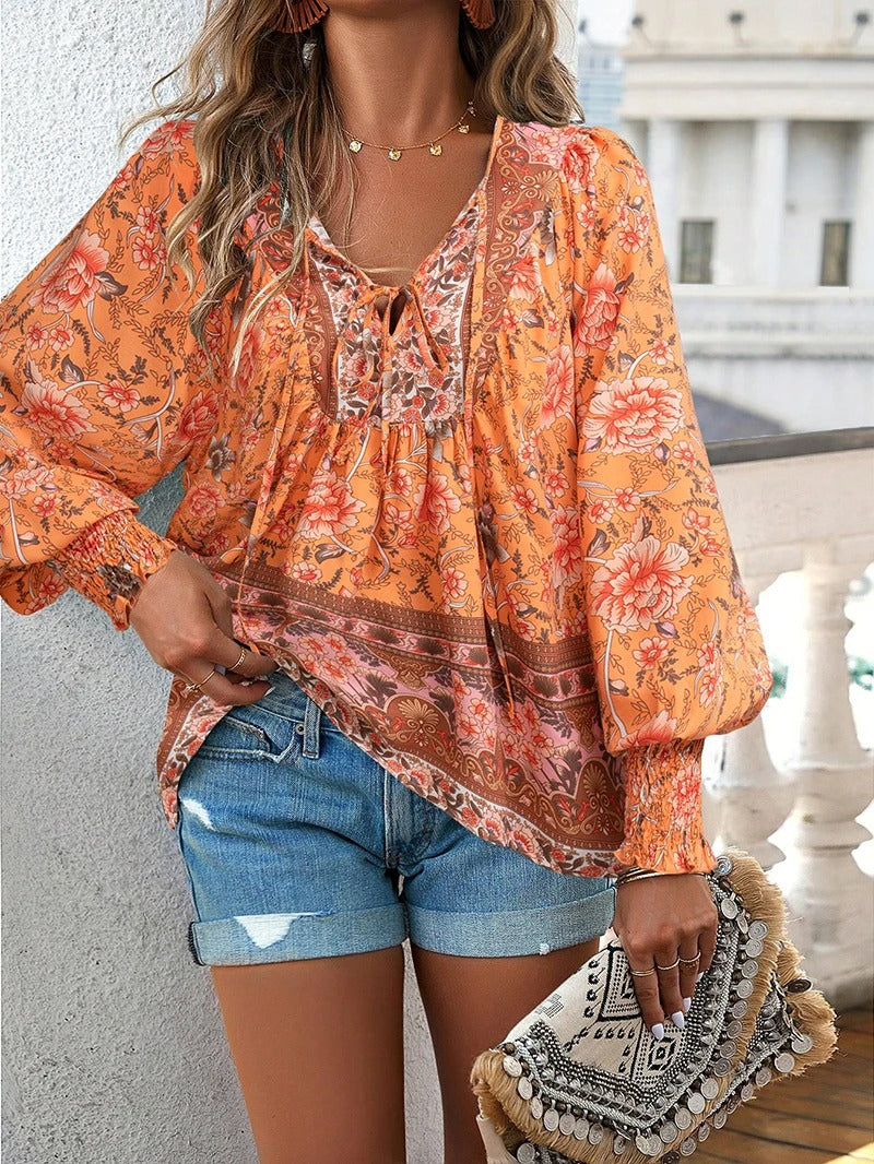 Bohemian Floral Blouse | Lightweight | Feminine & Chic