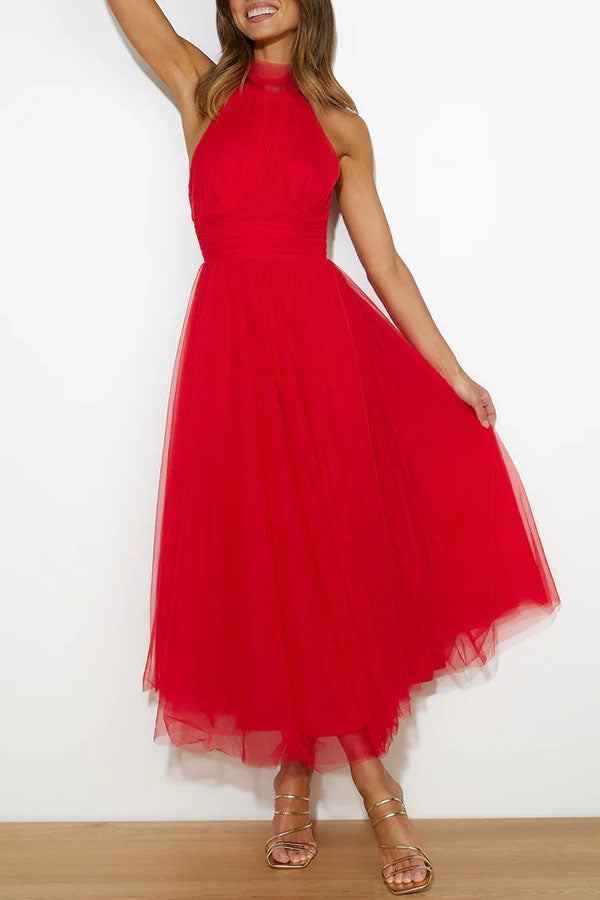 Halter Tulle Dress | Elegant & Flowy | Perfect for Special Occasions