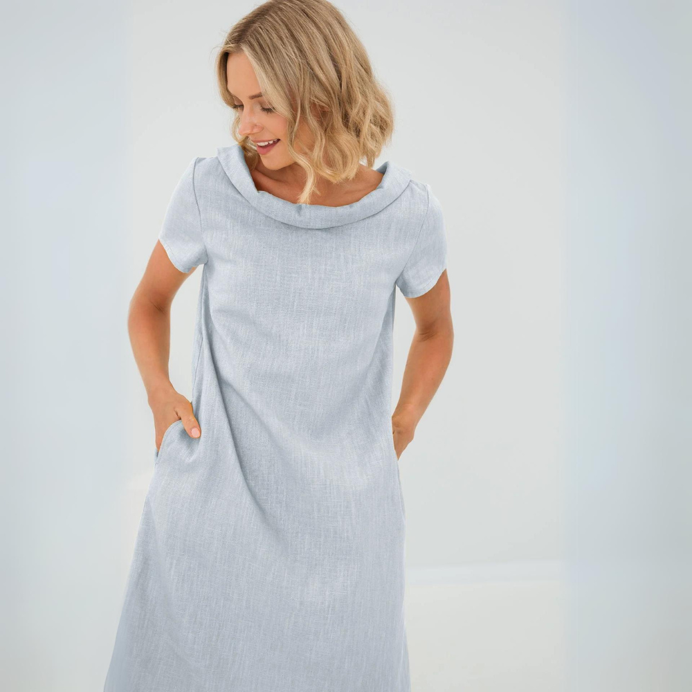 Linen Summer Dress | Short Sleeves | Lightweight & Elegant