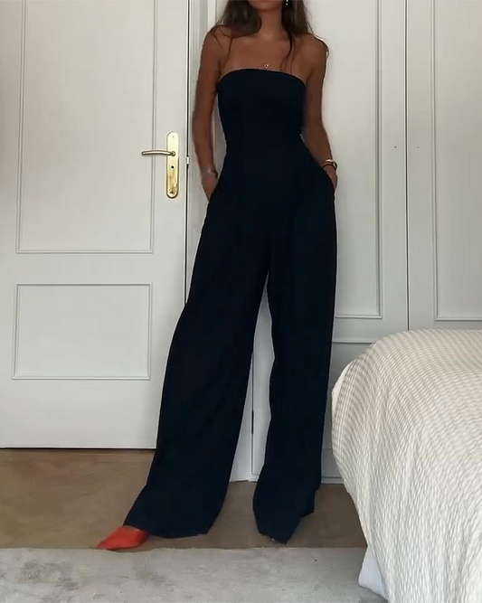 Strapless Wide-Leg Jumpsuit | Elegant & Chic | Evening Ready