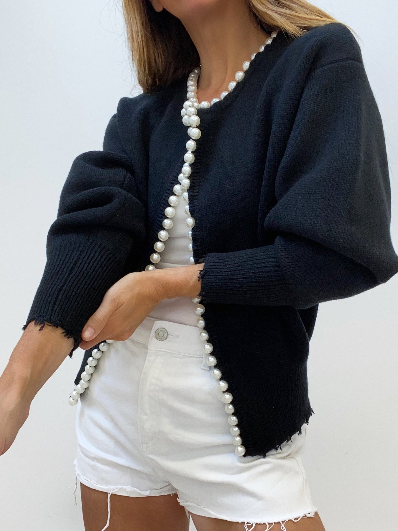 Pearl-Trimmed Cardigan | Chic & Cozy | Elegant Knitwear