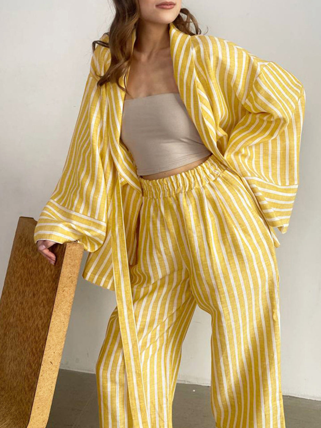 Linen Striped Set | Breathable & Chic | Relaxed Fit