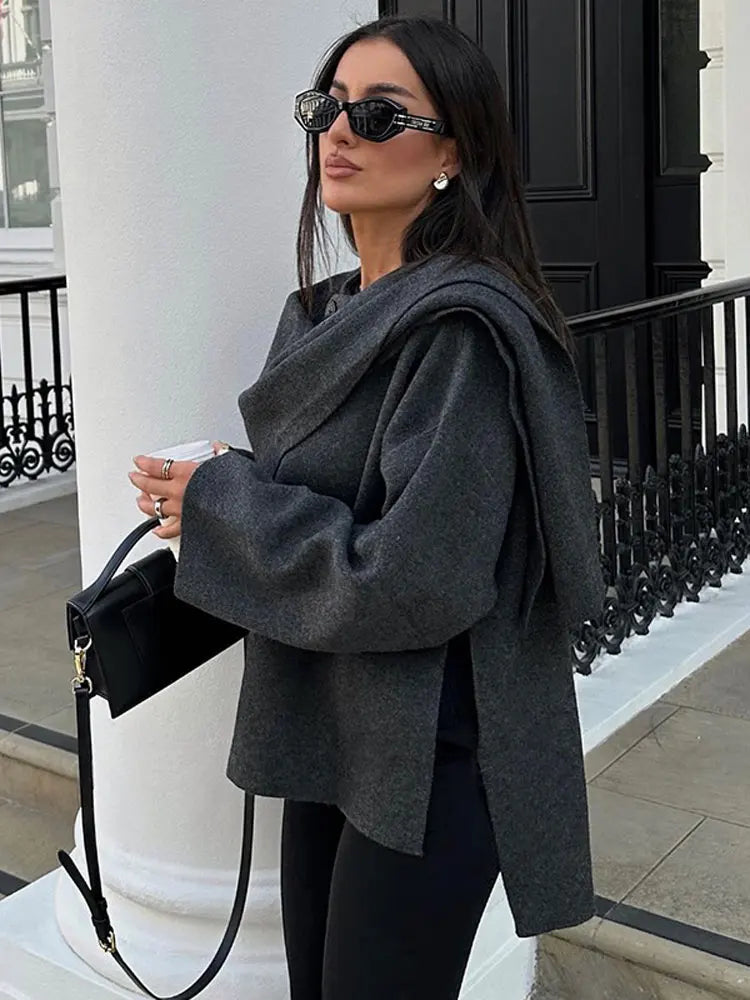 Draped Wool-Blend Coat | Effortless Elegance | Perfect for Layering