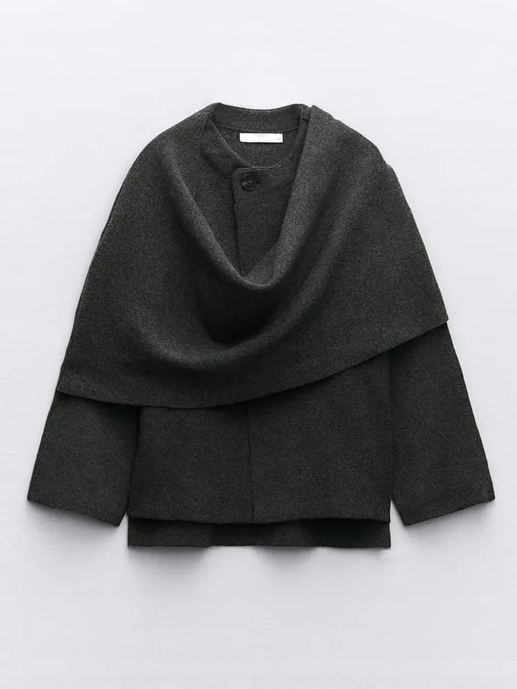 Draped Wool-Blend Coat | Effortless Elegance | Perfect for Layering