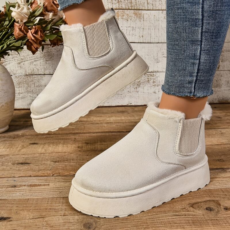 Platform Ankle Boots | Faux Fur Lined | Winter-Ready