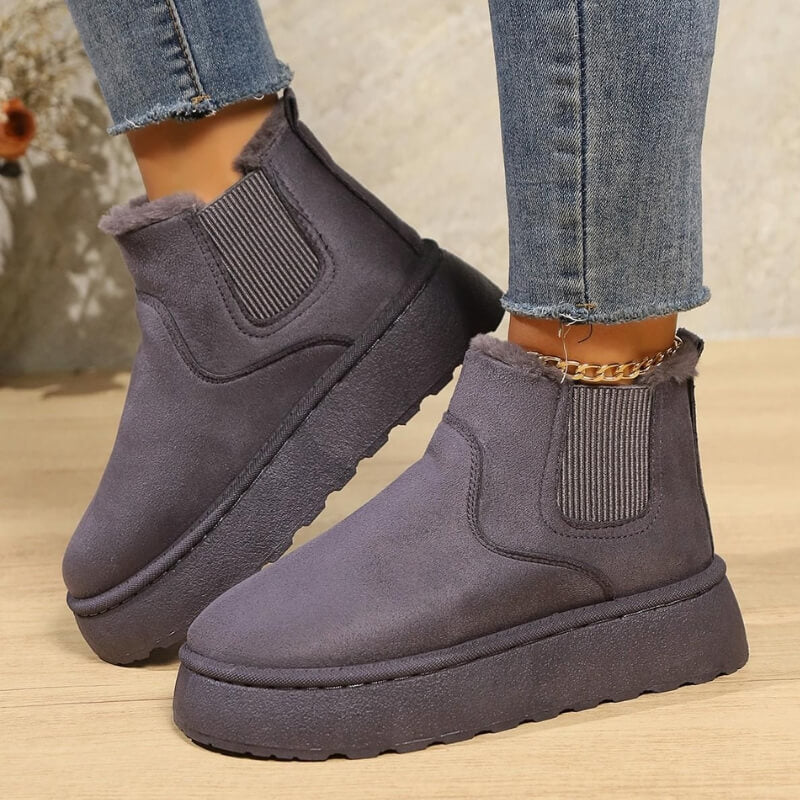 Platform Ankle Boots | Faux Fur Lined | Winter-Ready